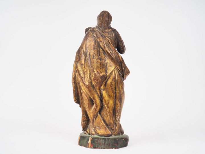 Vierge à l'enfant fin XVIIIème - début XIXème en bois sculpté polychro