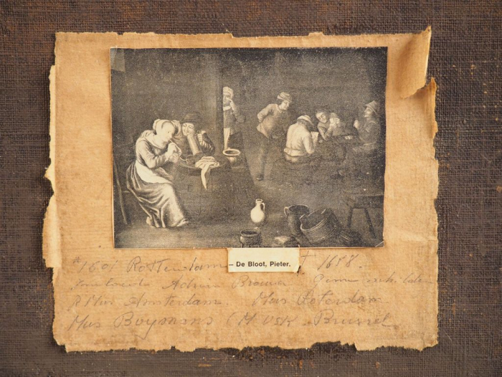 Ecole hollandaise XIXème dans le gout de David Teniers. "Scène de tave