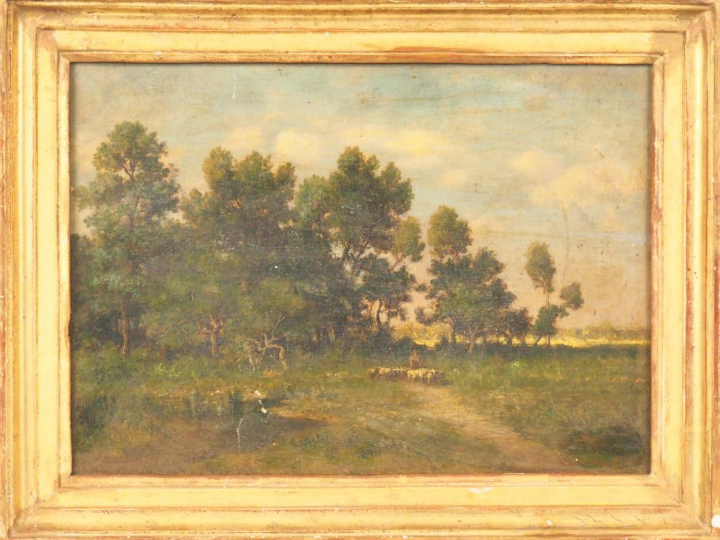 Ernest GUILLEMER. "La source du Petit Riau environs de Seulis". Huile 