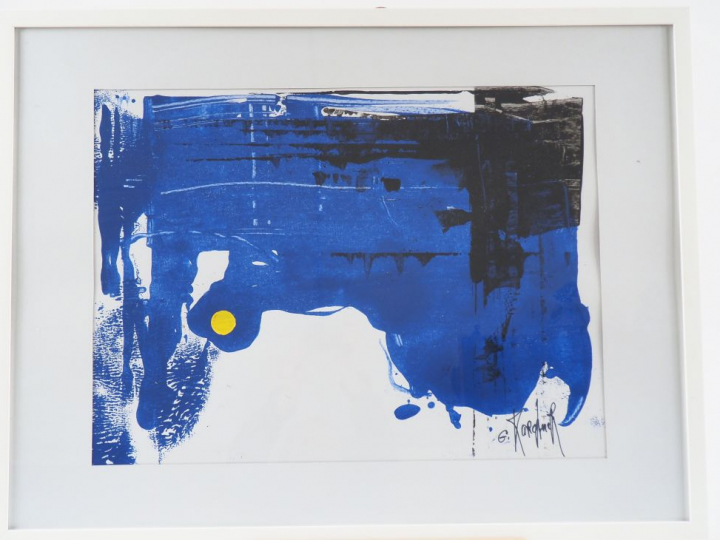 G. KARCHNER. "Klein d'œil". Technique mixte sur papier, signée en bas 