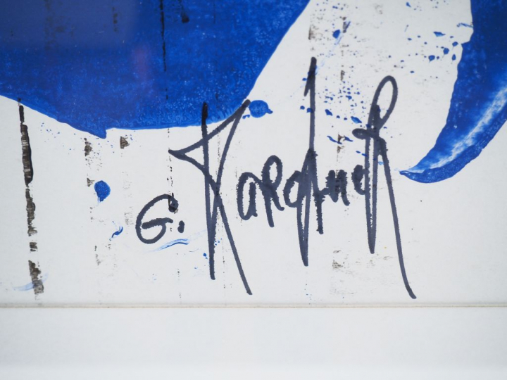 G. KARCHNER. "Klein d'œil". Technique mixte sur papier, signée en bas 