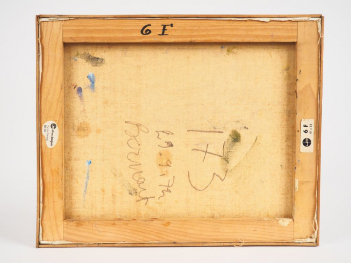 Joannès VEIMBERG. "Diner aux chandelles". Huile sur toile, signée en b