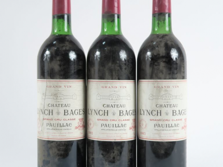 3 BOUTEILLES CHÂTEAU LYNCH BAGES GCC PAUILLAC - 1983 - LB