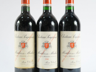 Vente aux enchères 3 BOUTEILLES CHÂTEAU POUJEAUX MOULIS EN MEDOC - 1990