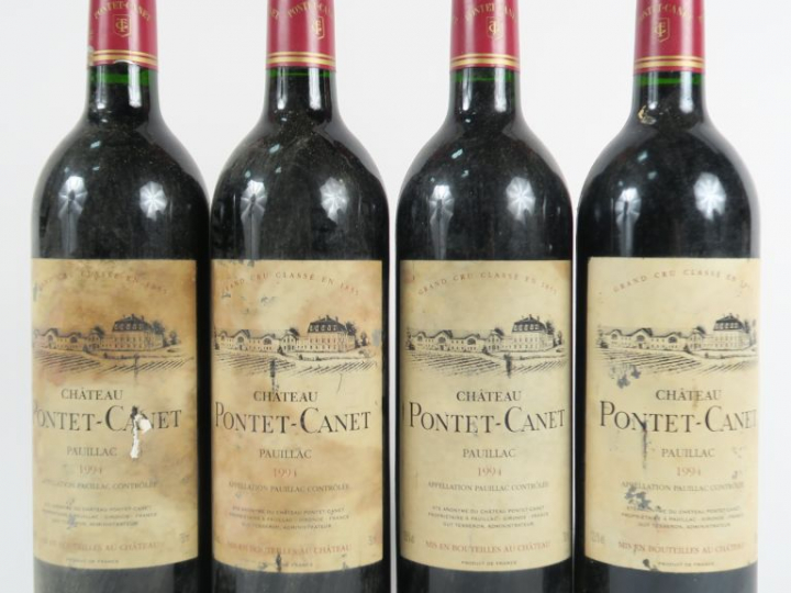 4 BOUTEILLES CHÂTEAU PONTET CANET GCC PAUILLAC - 1994 - ELF