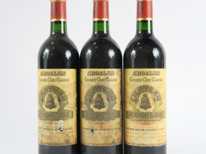 3 BOUTEILLES CHÂTEAU ANGELUS GCC ST EMILON - 1995 - BG/ELA