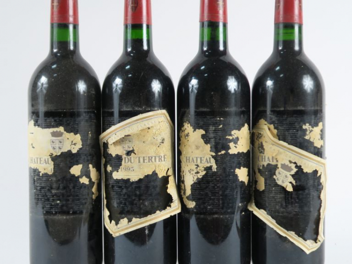 4 BOUTEILLES CHÂTEAU DU TERTRE MARGAUX - 1995 - BG/ETA/PRÉSUMÉES
