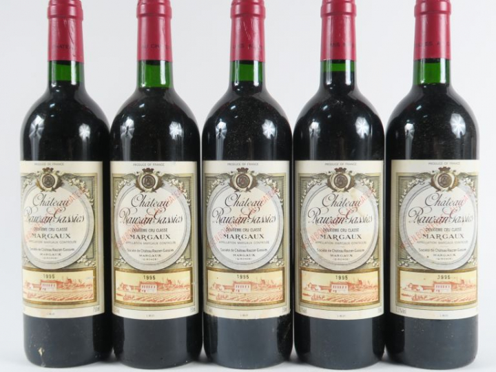5 BOUTEILLES CHÂTEAU RAUZAN GASSIES GCC MARGAUX - 1995 - BG