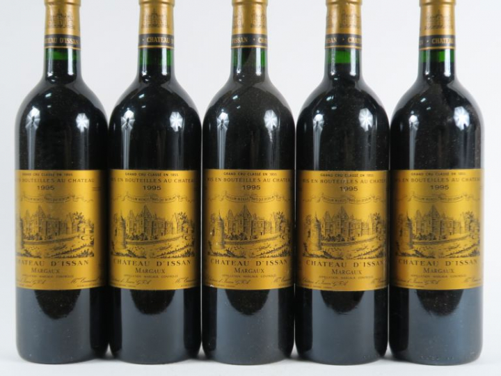 5 BOUTEILLES CHÂTEAU D'ISSAN GCC MARGAUX - 1995