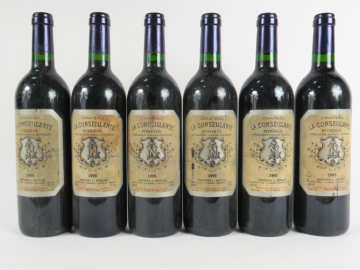 6 BOUTEILLES CHÂTEAU LA CONSEILLANTE POMEROL - 1995 - BG+/ELA