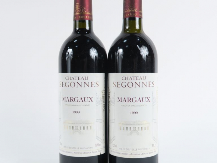 2 BOUTEILLES CHÂTEAU SEGONNES MARGAUX - 1999 - 1 BG/1 LB