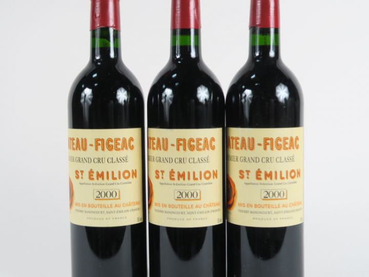 3 BOUTEILLES CHÂTEAU FIGEAC 1er GCC ST EMILION - 2000