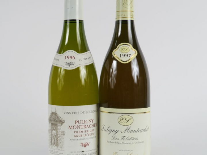 2 BOUTEILLES PULIGNY MONTRACHET 1er CRU : 1 'LES FOLATIERES' ETIENNE S