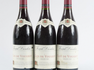 Vente aux enchères 3 BOUTEILLES CHAMBERTIN CLOS DE VOUGEOT GC JOSPEH DROUHIN - 1995