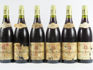 Vente aux enchères 6 BOUTEILLES VOLNAY SANTENOTS 1er CRU PRIEUR BRUNET - 1995 - EA