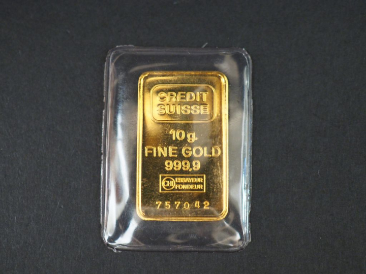 Lingotin or 10 g.  Numéroté 757042. FRAIS ACHETEUR 10% TTC