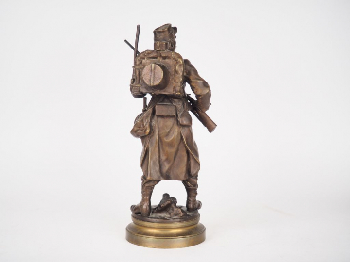 Adrien Etienne GAUDEZ. "Espoir de la France". Sculpture en bronze à pa