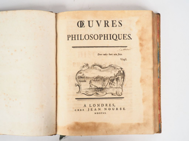 LA METTRIE (Julien Onfray de). Œuvres philosophiques. Londres (Berlin)