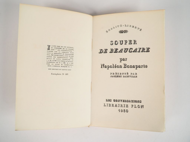 [BAINVILLE] NAPOLEON BONAPARTE. Souper de Beaucaire, présenté par Jacq