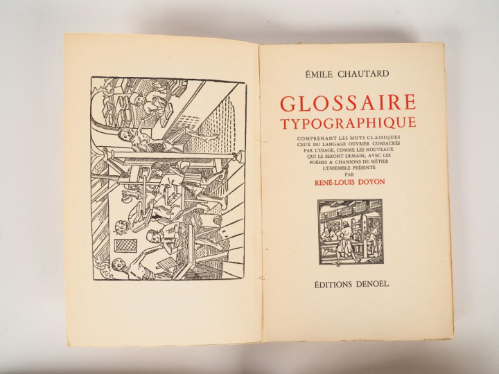 [Typographie] CHAUTARD (Emile). Glossaire typographique, comprenant le