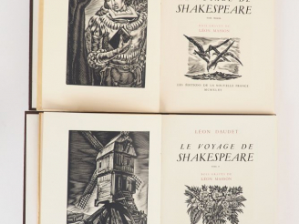 Vente aux enchères DAUDET (Léon). Le voyage de Shakespeare. Bois gravé de Léon Masson. Pa