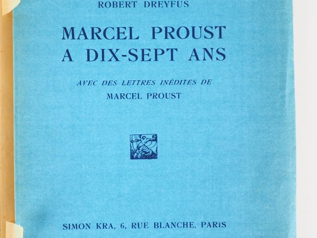 DREYFUS (Robert). Marcel Proust à dix sept ans. Paris, Kra 1926. in-12