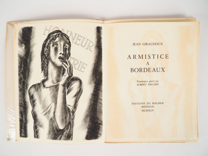 GIRAUDOUX (Jean). Armistice à Bordeaux. Monaco, Editions du Rocher 194
