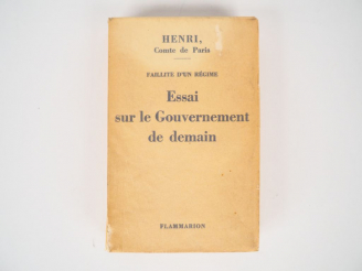 Vente aux enchères HENRI, Comte de Paris. Faïllite d'un régime. Essai sur le gouvernement