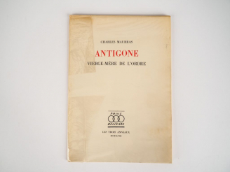 Vente aux enchères MAURRAS (Charles). Antigone, vierge-mère de l'ordre. Genève, les Trois