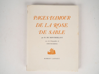 Vente aux enchères MONTHERLANT (Henri de). Pages d'amour de la Rose de Sable, avec lithog