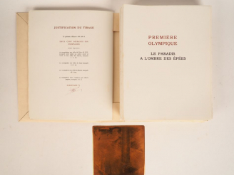Vente aux enchères MONTHERLANT (Henry de). Les Olympiques. Burins de Eliane BEAUPUY. Pari