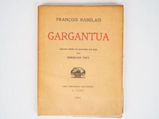 Vente aux enchères RABELAIS (François). Gargantua. Edition ornée de gravure sur bois par 