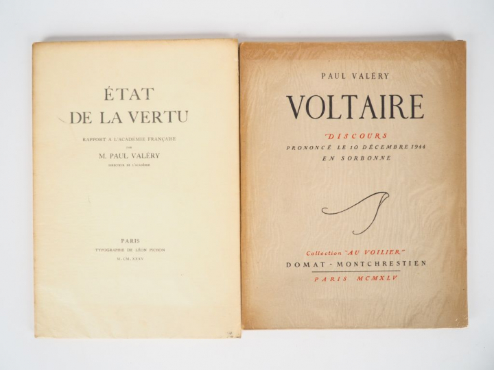VALERY (Paul). Etat de la vertu. Rapport à l'Académie française. Paris