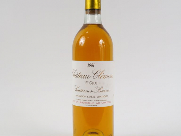 1 BOUTEILLE CHÂTEAU CLIMENS 1er CC SAUTERNES - 1981 - BG