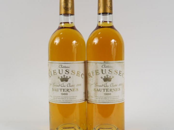 2 BOUTEILLES CHÂTEAU RIEUSSEC 1er CC SAUTERNES - 1986