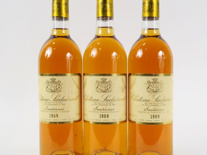 3 BOUTEILLES CHÂTEAU SUDUIRAUT 1er CC SAUTERNES - 1989
