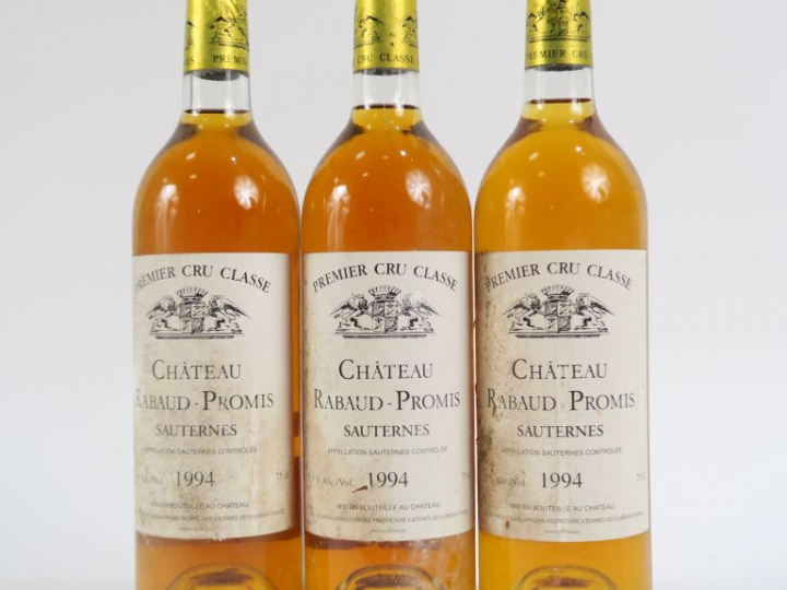 3 BOUTEILLES CHÂTEAU RABAUD PROMIS 1er CC SAUTERNES - 1994