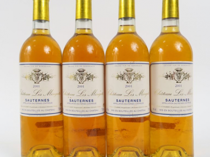 4 BOUTEILLES CHÂTEAU LES MINGETS SAUTERNES - 2001