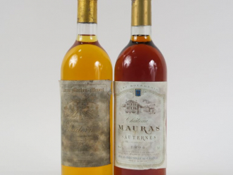 Vente aux enchères 2 BOUTEILLES SAUTERNES : 1 CHÂTEAU MAURAS 1990 - 1 CHÂTEAU MOTHES MOUR