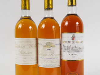 Vente aux enchères 3 BOUTEILLES SAUTERNES : 1 CHÂTEAU DE ROLLAND 1988 BG - 1 CHÂTEAU VIOL