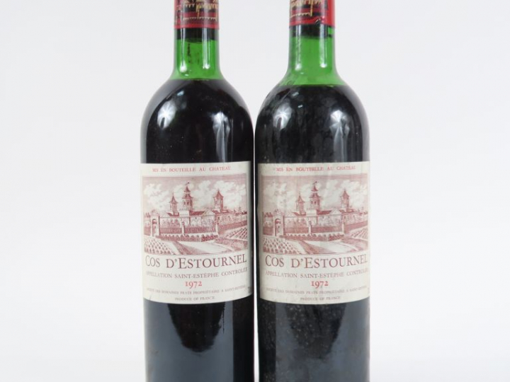 2 BOUTEILLES CHÂTEAU COS D'ESTOURNEL GCC ST ESTEPHE - 1972 - 1 LB/1 HE