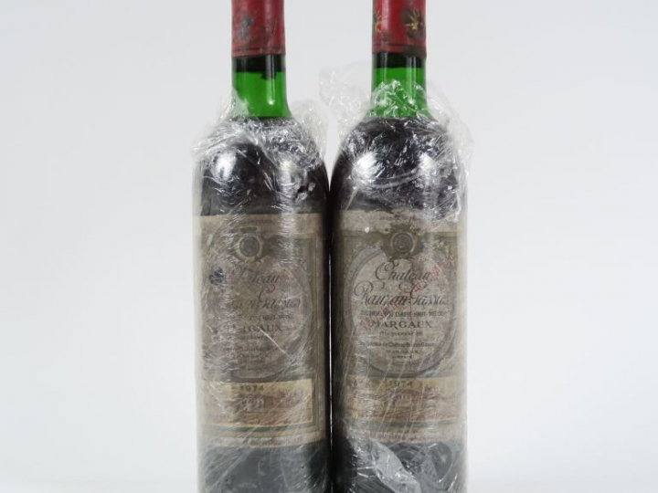 2 BOUTEILLES CHÂTEAU RAUZAN GASSIES GCC MARGAUX - 1974 - LB/EF