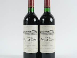 Vente aux enchères 2 BOUTEILLES CHÂTEAU PONTET CANET GCC PAUILLAC - 1983 - BG