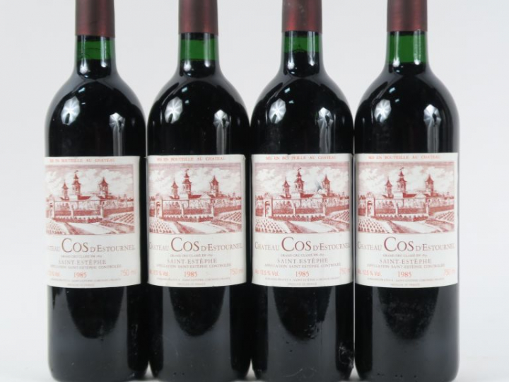 4 BOUTEILLES CHÂTEAU COS D'ESTOURNEL GCC ST ESTEPHE - 1985 - 3 BG