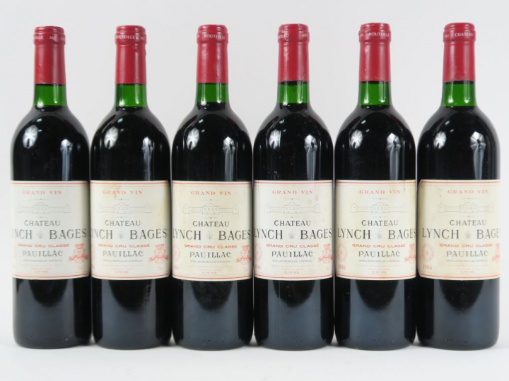 6 BOUTEILLES CHÂTEAU LYNCH BAGES GCC PAUILLAC - 1986 - BG