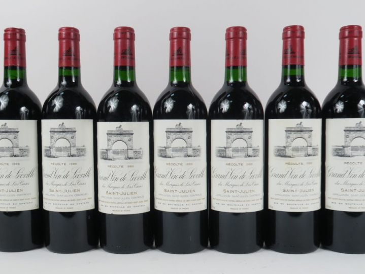 7 BOUTEILLES CHÂTEAU LEOVILLE LAS CASES GCC ST JULIEN - 1986 - BG