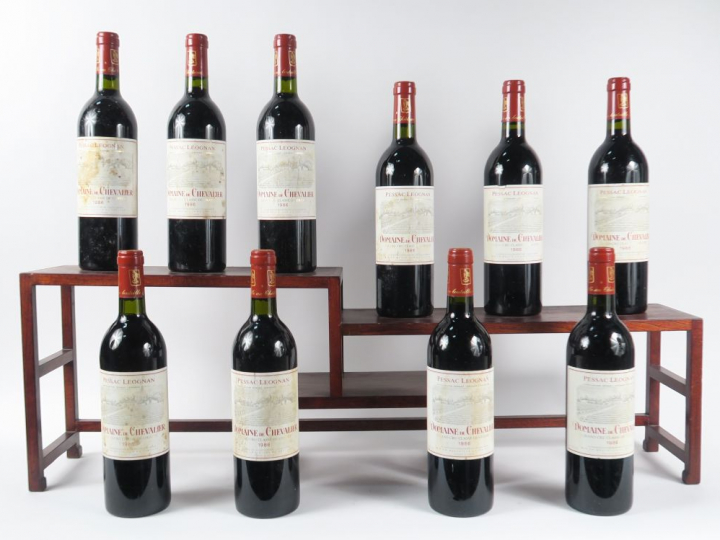 10 BOUTEILLES DOMAINE DE CHEVALIER GCC GRAVES - 1986 - 5 BG/5 ELT