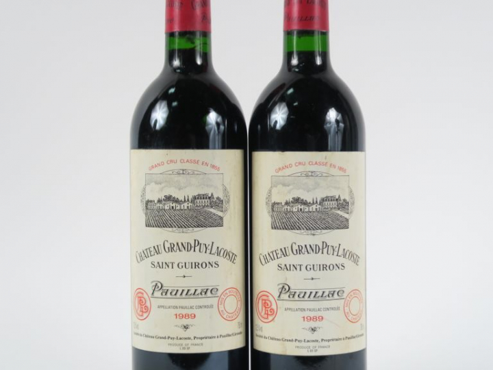 2 BOUTEILLES CHÂTEAU GRAND PUY LACOSTE GCC PAUILLAC - 1989