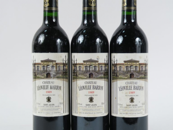 3 BOUTEILLES CHÂTEAU LEOVILLE BARTON GCC ST JULIEN - 1989