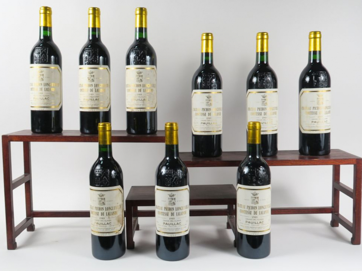 9 BOUTEILLES CHÂTEAU PICHON LONGUEVILLE COMTESSE DE LALANDE GCC PAUILL